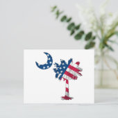 Amerikanische Flagge Palmetto Postkarte (Stehend Vorderseite)