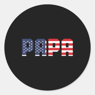 Amerikanische Flagge Papa Männer 4. Juli Runder Aufkleber