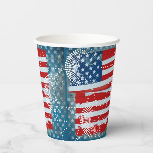 Amerikanische Flagge Pappbecher (Rückseite)