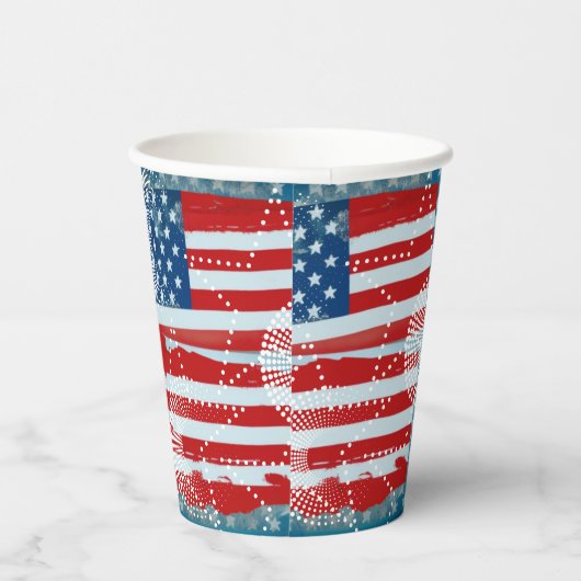 Amerikanische Flagge Pappbecher (Rechts)
