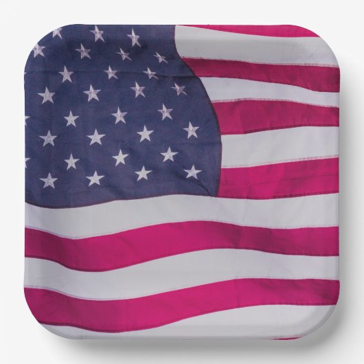 Amerikanische Flagge Pappteller (Vorderseite)