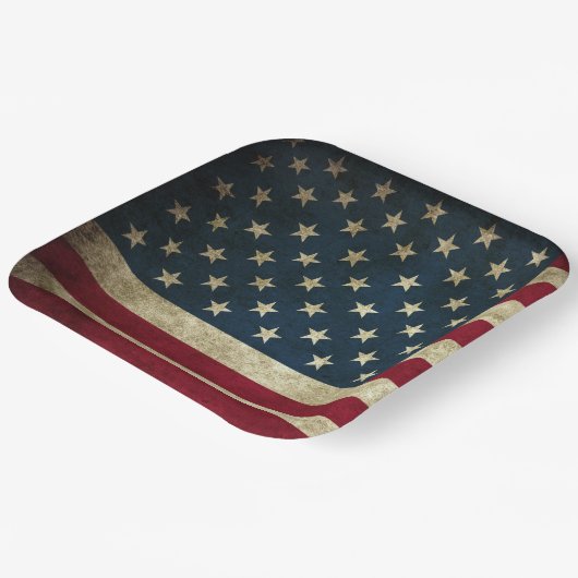 Amerikanische Flagge Pappteller (Gewinkelt)