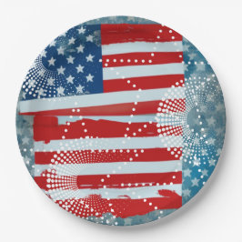 Amerikanische Flagge Pappteller