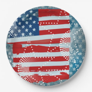 Amerikanische Flagge Pappteller
