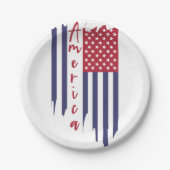 Amerikanische Flagge Pappteller (Vorderseite)