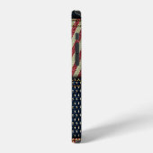 Amerikanische Flagge, Patchwork-Nahtloses Muster. iPhone Hülle (Linke Seite)