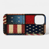 Amerikanische Flagge, Patchwork-Nahtloses Muster. iPhone Hülle (Rückseite (Horizontal))