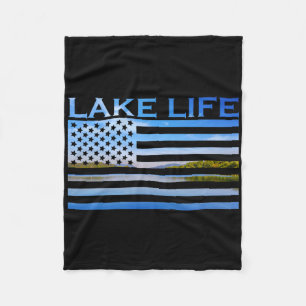 Amerikanische Flagge Patriot Fischen Am See Das Is Fleecedecke