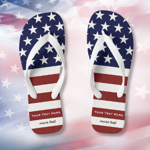Amerikanische Flagge Patriotic 4. Juli Custom Badesandalen