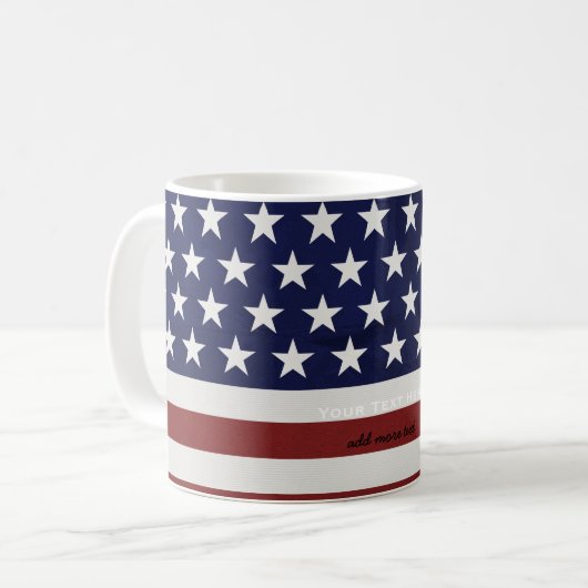 Amerikanische Flagge Patriotic 4. Juli Custom Kaffeetasse (Vorderseite Links)