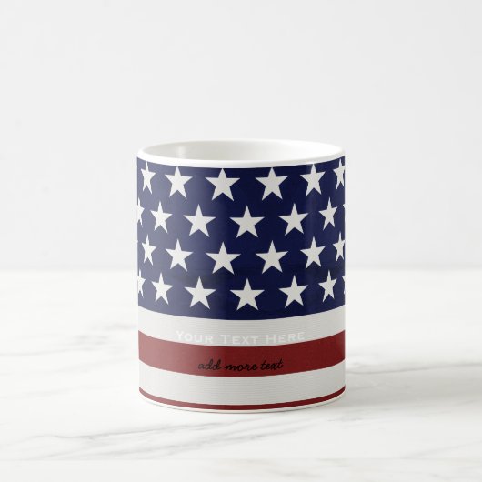 Amerikanische Flagge Patriotic 4. Juli Custom Kaffeetasse (Mittel)
