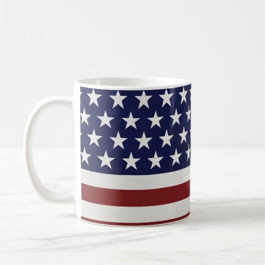 Amerikanische Flagge Patriotic 4. Juli Custom Kaffeetasse (Links)