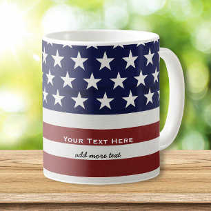 Amerikanische Flagge Patriotic 4. Juli Custom Kaffeetasse