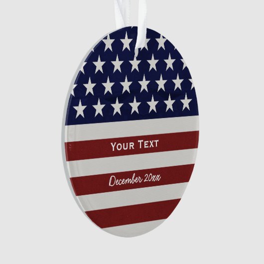 Amerikanische Flagge Patriotic 4. Juli Custom Ornament (Vorderseite)