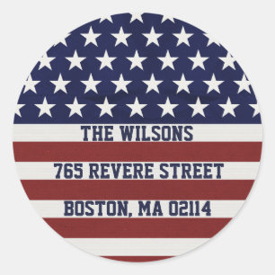 Amerikanische Flagge Patriotic 4. Juli Custom Runder Aufkleber
