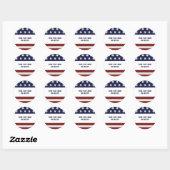 Amerikanische Flagge Patriotic 4. Juli Custom Runder Aufkleber (Blatt)