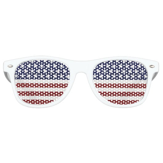 Amerikanische Flagge Patriotic 4. Juli Custom Sonnenbrille (Vorderseite)