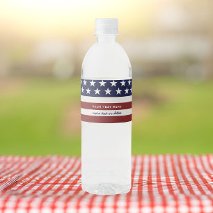 Amerikanische Flagge Patriotic 4. Juli Custom Wasserflaschenetikett