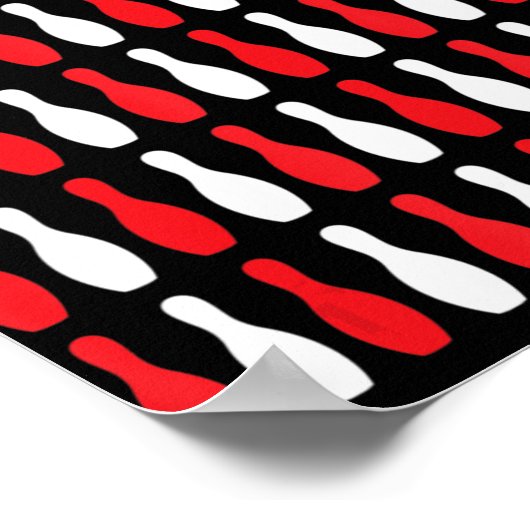 Amerikanische Flagge - Patriotic Bowler & Bowling Poster (Ecke)