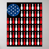 Amerikanische Flagge - Patriotic Bowler & Bowling Poster (Vorne)
