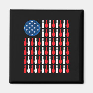 Amerikanische Flagge - Patriotic Bowler und Bowlin Magnet