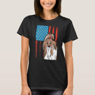 Amerikanische Flagge Patriotic Dog Shih Tzu T-Shirt