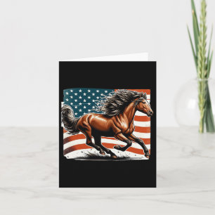 Amerikanische Flagge Patriotic Horse Reitferien Karte