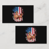Amerikanische Flagge Patriotic Horse Reitferien Visitenkarte (Vorne/Hinten)