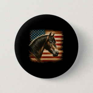 Amerikanische Flagge Patriotic Horseback Reitsport Button