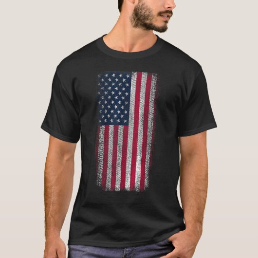 Amerikanische Flagge Patriotisch erschüttert Flagg T-Shirt (Vorderseite)