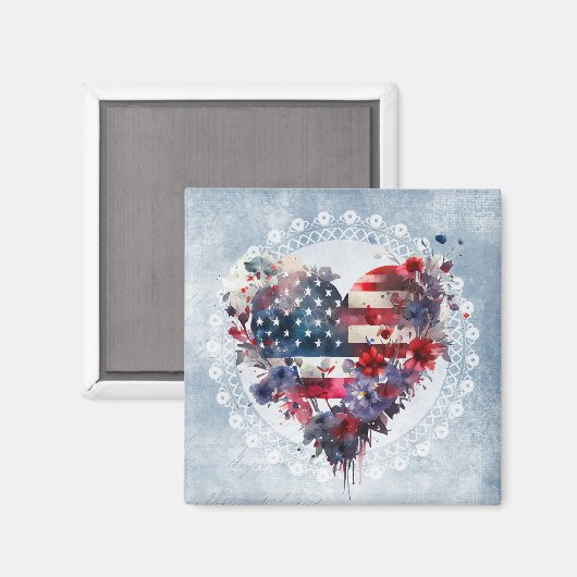 Amerikanische Flagge patriotische 4. Juli Unabhäng Magnet (Vorderseite/Rückseite)