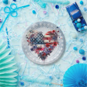 Amerikanische Flagge patriotische 4. Juli Unabhäng Pappteller (Party)