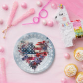 Amerikanische Flagge patriotische 4. Juli Unabhäng Pappteller (Party)