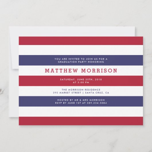 Amerikanische Flagge | Patriotische Foto Graduatio Einladung (Rückseite)