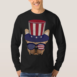 Amerikanische Flagge Patriotische Französische Bul T-Shirt