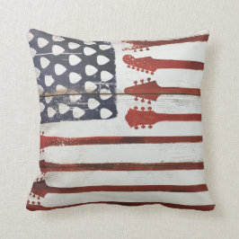 Amerikanische Flagge patriotische Gitarrenmusik Kissen