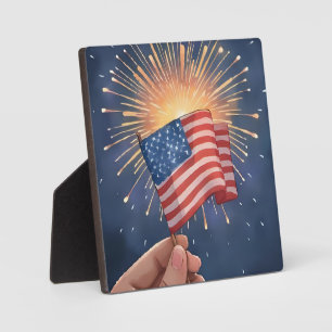 Amerikanische Flagge Patriotische Partei Fotoplatte