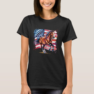 Amerikanische Flagge Patriotische Pferdeliebhaber T-Shirt
