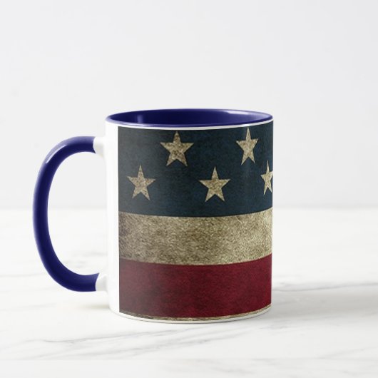 Amerikanische Flagge Patriotische Rustikale Tasse (Links)