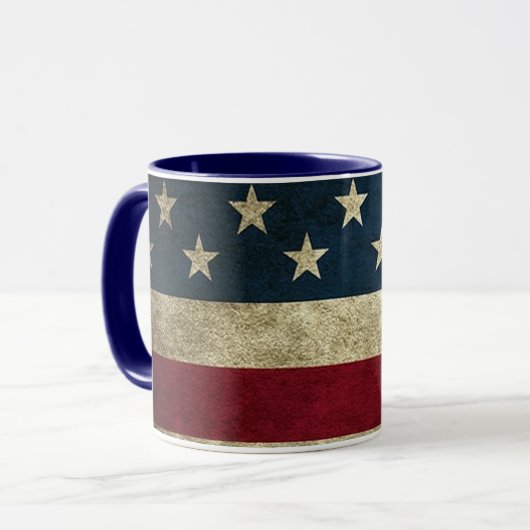 Amerikanische Flagge Patriotische Rustikale Tasse (Vorderseite Links)