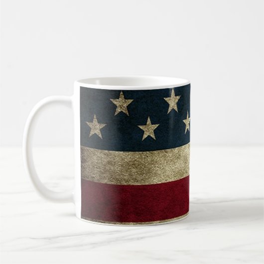 Amerikanische Flagge Patriotische Rustikale Tasse (Links)