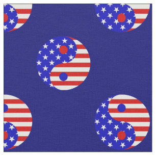 Amerikanische Flagge patriotische Yin Yang Stars S Stoff