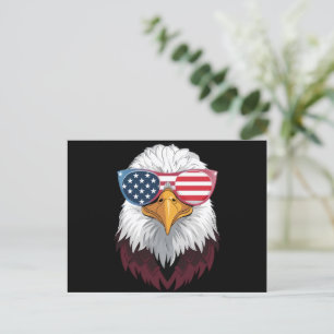 Amerikanische Flagge Patriotischer Adler 4. Juli Postkarte