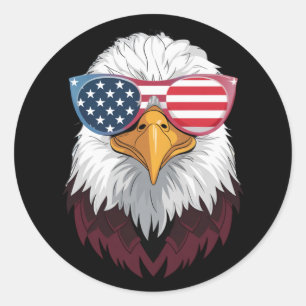 Amerikanische Flagge Patriotischer Adler 4. Juli Runder Aufkleber