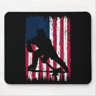 Amerikanische Flagge Patriotischer Eishockeyspiele Mousepad