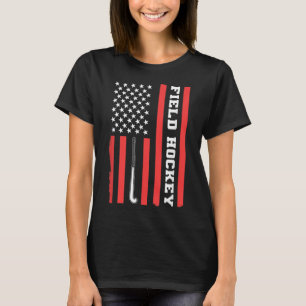 Amerikanische Flagge Patriotischer Feldhockey Usa  T-Shirt