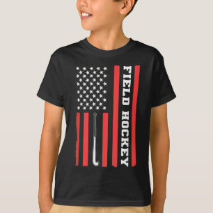 Amerikanische Flagge Patriotischer Feldhockey Usa T-Shirt