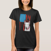 Amerikanische Flagge Patriotischer Hund Bull Terri T-Shirt (Vorderseite)