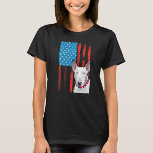 Amerikanische Flagge Patriotischer Hund Bull Terri T-Shirt