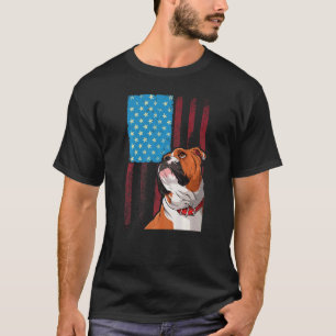Amerikanische Flagge Patriotischer Hund English Bu T-Shirt